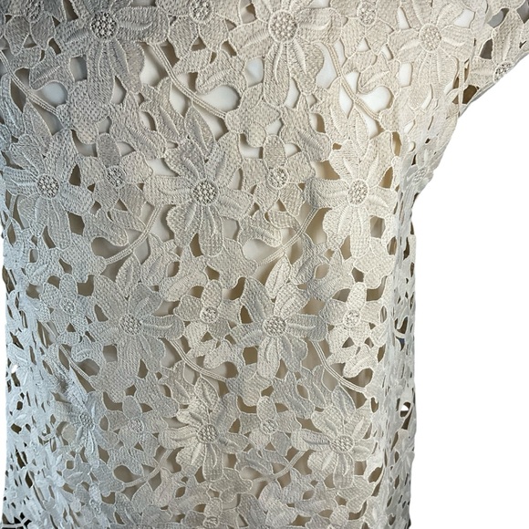 Anna Sui Women's Ivory Cream Floral Crochet Lace Sleeveless Boho Top Blouse Sz S - Picture 7 of 14